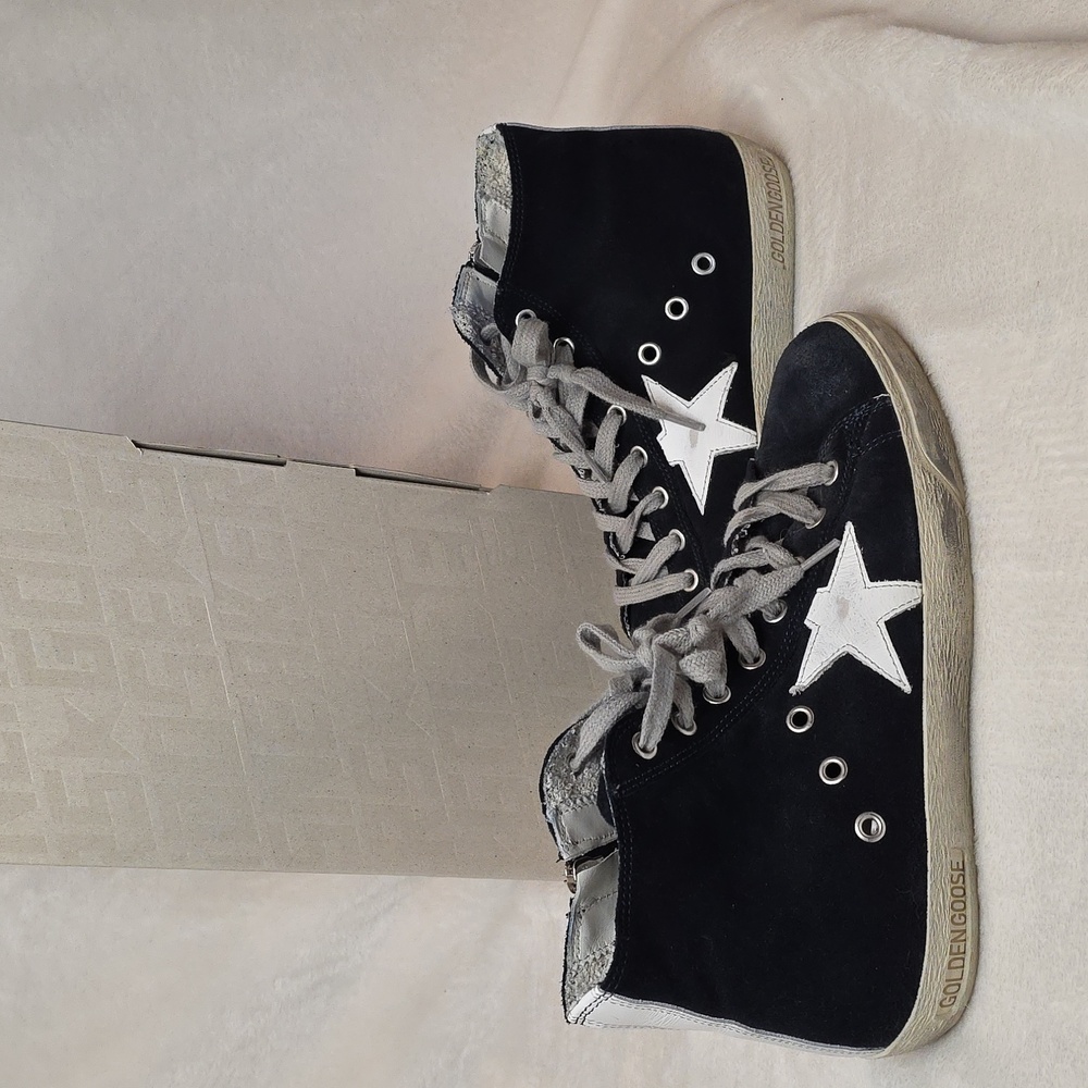 Golden Goose Deluxe Brand Francy High-Top Sneakers DU size 37/ US 7 Navy - Picture 6 of 8